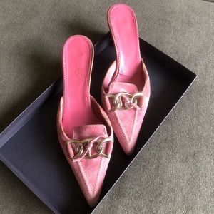 Prada HOT PINK kitten mules